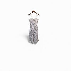 Miss Rosier White Floral Lace Midi Dress Women’s Large Sleeveless 45” Length
